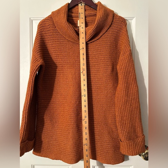 PILCRO Anthropologie XS Cinnamon Cowl Neck Knit Oversized Cozy Sweater Boho Fall - Picture 7 of 11